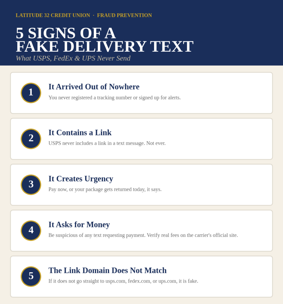 Signs of a delivery text